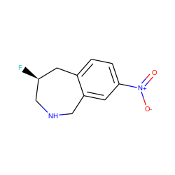 O=[N+]([O-])c1ccc2c(c1)CNC[C@@H](F)C2 ZINC000013863734