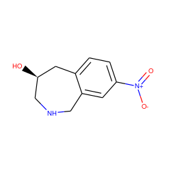 O=[N+]([O-])c1ccc2c(c1)CNC[C@@H](O)C2 ZINC000013863732