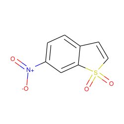 O=[N+]([O-])c1ccc2c(c1)S(=O)(=O)C=C2 ZINC000000162014