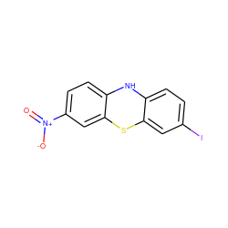 O=[N+]([O-])c1ccc2c(c1)Sc1cc(I)ccc1N2 ZINC000084710289