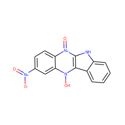 O=[N+]([O-])c1ccc2c(c1)n(O)c1c3ccccc3[nH]c1[n+]2=O ZINC000098083382