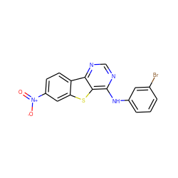 O=[N+]([O-])c1ccc2c(c1)sc1c(Nc3cccc(Br)c3)ncnc12 ZINC000003815246