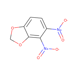 O=[N+]([O-])c1ccc2c(c1[N+](=O)[O-])OCO2 ZINC000004837050