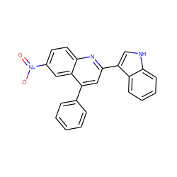 O=[N+]([O-])c1ccc2nc(-c3c[nH]c4ccccc34)cc(-c3ccccc3)c2c1 ZINC000103240803