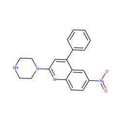 O=[N+]([O-])c1ccc2nc(N3CCNCC3)cc(-c3ccccc3)c2c1 ZINC000013439739