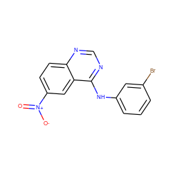 O=[N+]([O-])c1ccc2ncnc(Nc3cccc(Br)c3)c2c1 ZINC000013743118