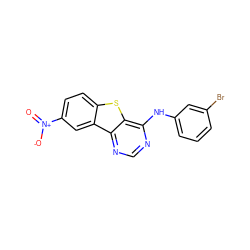 O=[N+]([O-])c1ccc2sc3c(Nc4cccc(Br)c4)ncnc3c2c1 ZINC000003815192