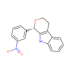 O=[N+]([O-])c1cccc([C@@H]2OCCc3c2[nH]c2ccccc32)c1 ZINC000209390652