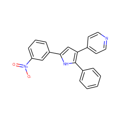 O=[N+]([O-])c1cccc(-c2cc(-c3ccncc3)c(-c3ccccc3)[nH]2)c1 ZINC000003832079