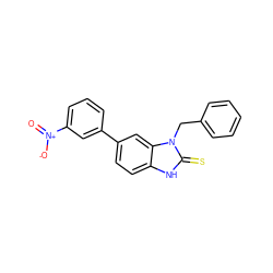 O=[N+]([O-])c1cccc(-c2ccc3[nH]c(=S)n(Cc4ccccc4)c3c2)c1 ZINC000026660716