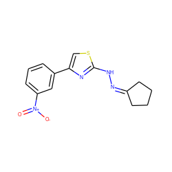 O=[N+]([O-])c1cccc(-c2csc(NN=C3CCCC3)n2)c1 ZINC000028951697