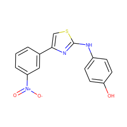 O=[N+]([O-])c1cccc(-c2csc(Nc3ccc(O)cc3)n2)c1 ZINC000000440786