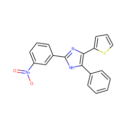 O=[N+]([O-])c1cccc(-c2nc(-c3cccs3)c(-c3ccccc3)[nH]2)c1 ZINC000000524311