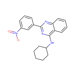 O=[N+]([O-])c1cccc(-c2nc(NC3CCCCC3)c3ccccc3n2)c1 ZINC000001316659