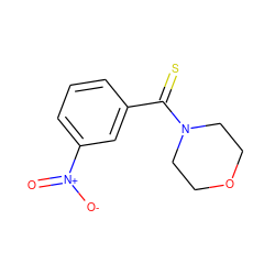 O=[N+]([O-])c1cccc(C(=S)N2CCOCC2)c1 ZINC000000193193