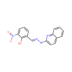 O=[N+]([O-])c1cccc(C=NNc2ccc3ccccc3n2)c1O ZINC000254013416