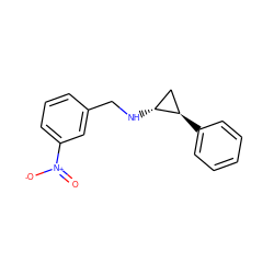 O=[N+]([O-])c1cccc(CN[C@@H]2C[C@H]2c2ccccc2)c1 ZINC000044423279