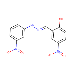 O=[N+]([O-])c1cccc(N/N=C/c2cc([N+](=O)[O-])ccc2O)c1 ZINC000033836901