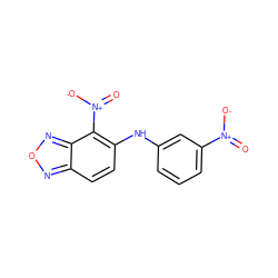 O=[N+]([O-])c1cccc(Nc2ccc3nonc3c2[N+](=O)[O-])c1 ZINC000004016550