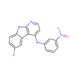 O=[N+]([O-])c1cccc(Nc2ccnc3[nH]c4ccc(Br)cc4c23)c1 ZINC000103297333
