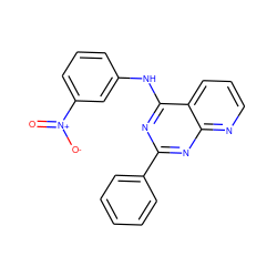 O=[N+]([O-])c1cccc(Nc2nc(-c3ccccc3)nc3ncccc23)c1 ZINC001772576956