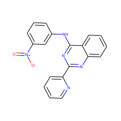 O=[N+]([O-])c1cccc(Nc2nc(-c3ccccn3)nc3ccccc23)c1 ZINC001772617617