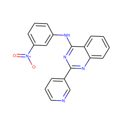 O=[N+]([O-])c1cccc(Nc2nc(-c3cccnc3)nc3ccccc23)c1 ZINC000005595540