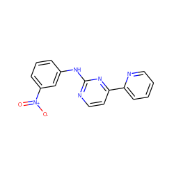 O=[N+]([O-])c1cccc(Nc2nccc(-c3ccccn3)n2)c1 ZINC000029564145