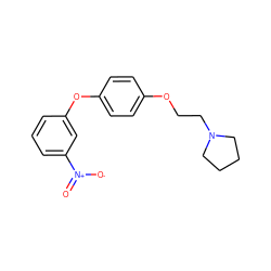 O=[N+]([O-])c1cccc(Oc2ccc(OCCN3CCCC3)cc2)c1 ZINC000071317854