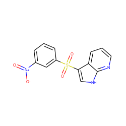 O=[N+]([O-])c1cccc(S(=O)(=O)c2c[nH]c3ncccc23)c1 ZINC000042921268