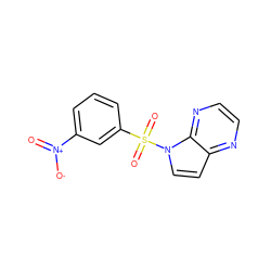 O=[N+]([O-])c1cccc(S(=O)(=O)n2ccc3nccnc32)c1 ZINC000043080660