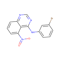 O=[N+]([O-])c1cccc2ncnc(Nc3cccc(Br)c3)c12 ZINC000013743117