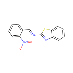 O=[N+]([O-])c1ccccc1/C=N/c1nc2ccccc2s1 ZINC000003585658