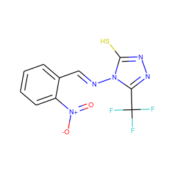 O=[N+]([O-])c1ccccc1/C=N/n1c(S)nnc1C(F)(F)F ZINC000002544672