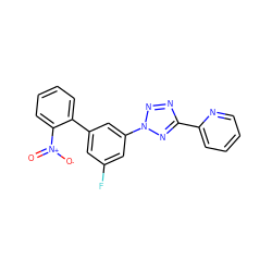 O=[N+]([O-])c1ccccc1-c1cc(F)cc(-n2nnc(-c3ccccn3)n2)c1 ZINC000028391427