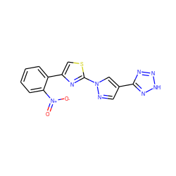 O=[N+]([O-])c1ccccc1-c1csc(-n2cc(-c3nn[nH]n3)cn2)n1 ZINC000473137232