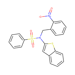 O=[N+]([O-])c1ccccc1CN(c1cc2ccccc2s1)S(=O)(=O)c1ccccc1 ZINC000115234265