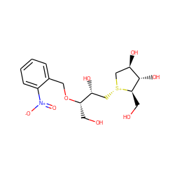 O=[N+]([O-])c1ccccc1CO[C@@H](CO)[C@H](O)C[S@+]1C[C@@H](O)[C@H](O)[C@H]1CO ZINC000202231713
