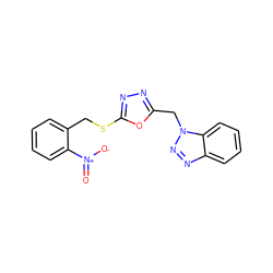 O=[N+]([O-])c1ccccc1CSc1nnc(Cn2nnc3ccccc32)o1 ZINC000096271749