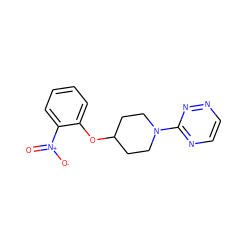 O=[N+]([O-])c1ccccc1OC1CCN(c2nccnn2)CC1 ZINC000199822051