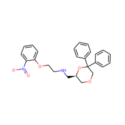 O=[N+]([O-])c1ccccc1OCCNC[C@@H]1COCC(c2ccccc2)(c2ccccc2)O1 ZINC001772647276