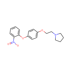 O=[N+]([O-])c1ccccc1Oc1ccc(OCCN2CCCC2)cc1 ZINC000071319002