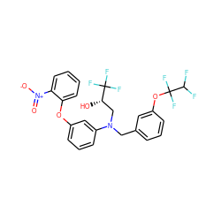 O=[N+]([O-])c1ccccc1Oc1cccc(N(Cc2cccc(OC(F)(F)C(F)F)c2)C[C@H](O)C(F)(F)F)c1 ZINC000026276850