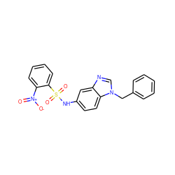 O=[N+]([O-])c1ccccc1S(=O)(=O)Nc1ccc2c(c1)ncn2Cc1ccccc1 ZINC000040848457