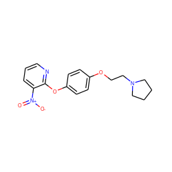 O=[N+]([O-])c1cccnc1Oc1ccc(OCCN2CCCC2)cc1 ZINC000071319447