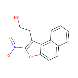 O=[N+]([O-])c1oc2ccc3ccccc3c2c1CCO ZINC000001589243