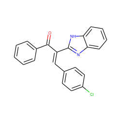 O=C(/C(=C/c1ccc(Cl)cc1)c1nc2ccccc2[nH]1)c1ccccc1 ZINC000012468241