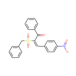 O=C(/C(=C\c1ccc([N+](=O)[O-])cc1)S(=O)(=O)Cc1ccccc1)c1ccccc1 ZINC000073279858