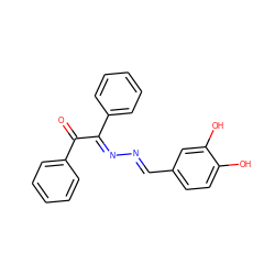 O=C(/C(=N/N=C/c1ccc(O)c(O)c1)c1ccccc1)c1ccccc1 ZINC000012586291