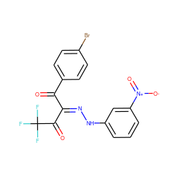 O=C(/C(=N/Nc1cccc([N+](=O)[O-])c1)C(=O)C(F)(F)F)c1ccc(Br)cc1 ZINC000100482243